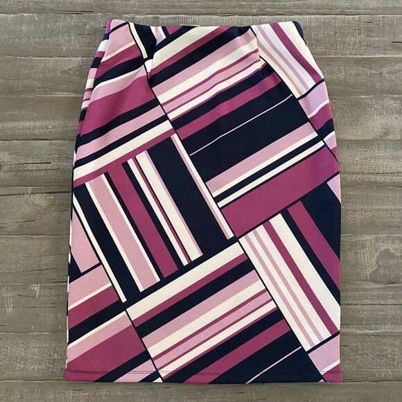 Cato Skirt Size Medium Elastic Waist Pull On Geometric Pencil Y2K Retro Chic New - Picture 3 of 8